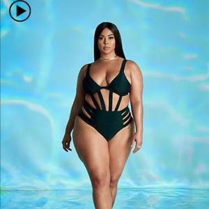 Fashion to Figure Tabria Majors black swimsuit.